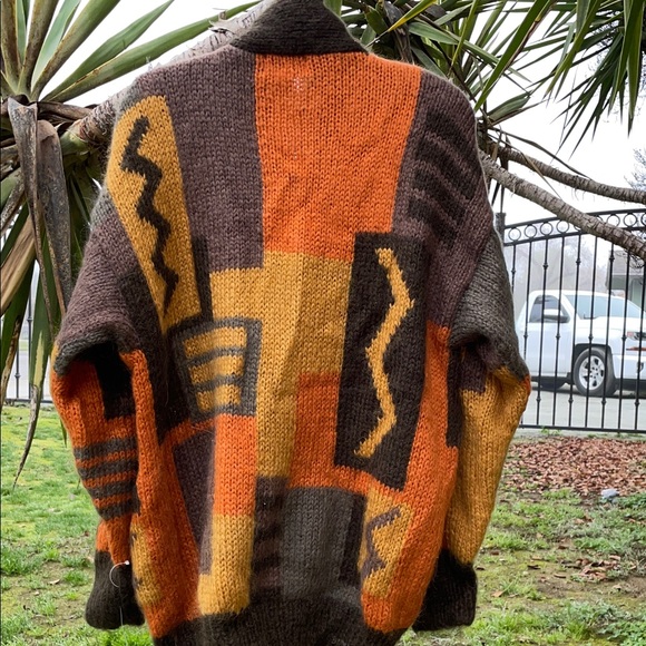 Vintage Rosanna Multicolor Geometric Pattern Women’s can be unisex Sweater - Picture 5 of 6